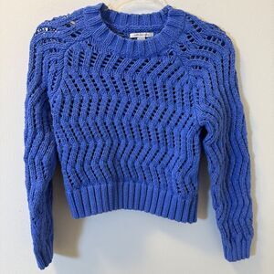 American Eagle Blue Open Knit Sweater Women’s XS